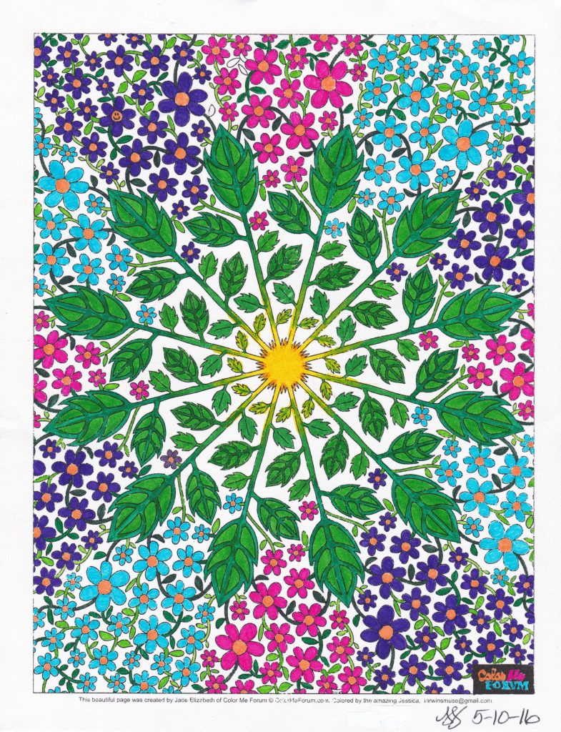 Daisy Mandala colored by JJColorzArt