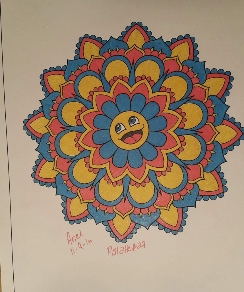 Happy Mandala colored by Amcriger93