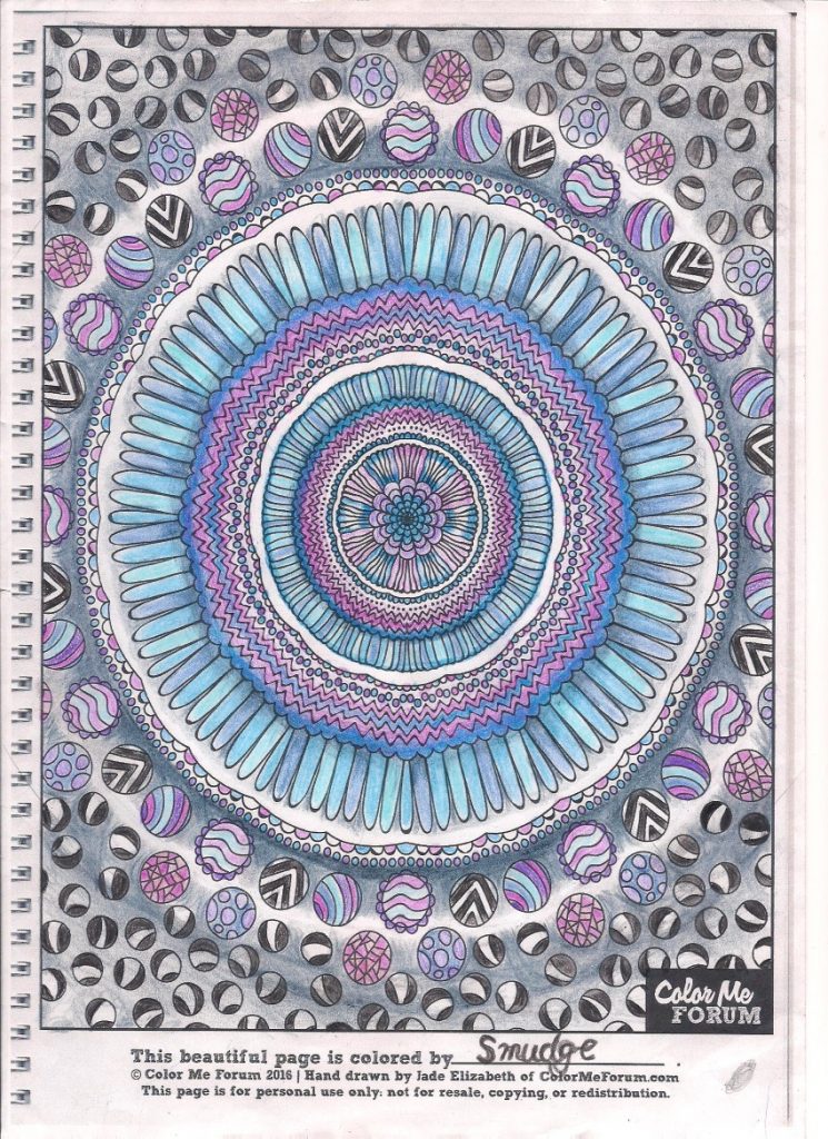 Mandala Mandala colored by Smudge